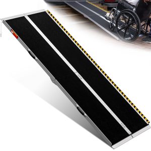 Portable Wheelchair Ramp 8FT, Seamless Non-Slip Aluminum Ramps for Wheelchairs for Home, Handicap Wheelchair Ramps for Home Steps, Aluminum Loading Dock Plates