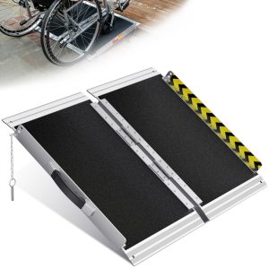 Portable Wheelchair Ramp 2FT, Non-Slip Aluminum Ramps for Wheelchairs for Home, Handicap Wheelchair Ramps for Home Steps, Aluminum Loading Dock Plates