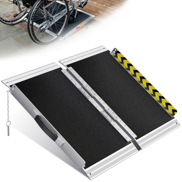 Portable Wheelchair Ramp 2FT, Non-Slip Aluminum Ramps for Wheelchairs for Home, Handicap Wheelchair Ramps for Home Steps, Aluminum Loading Dock Plates